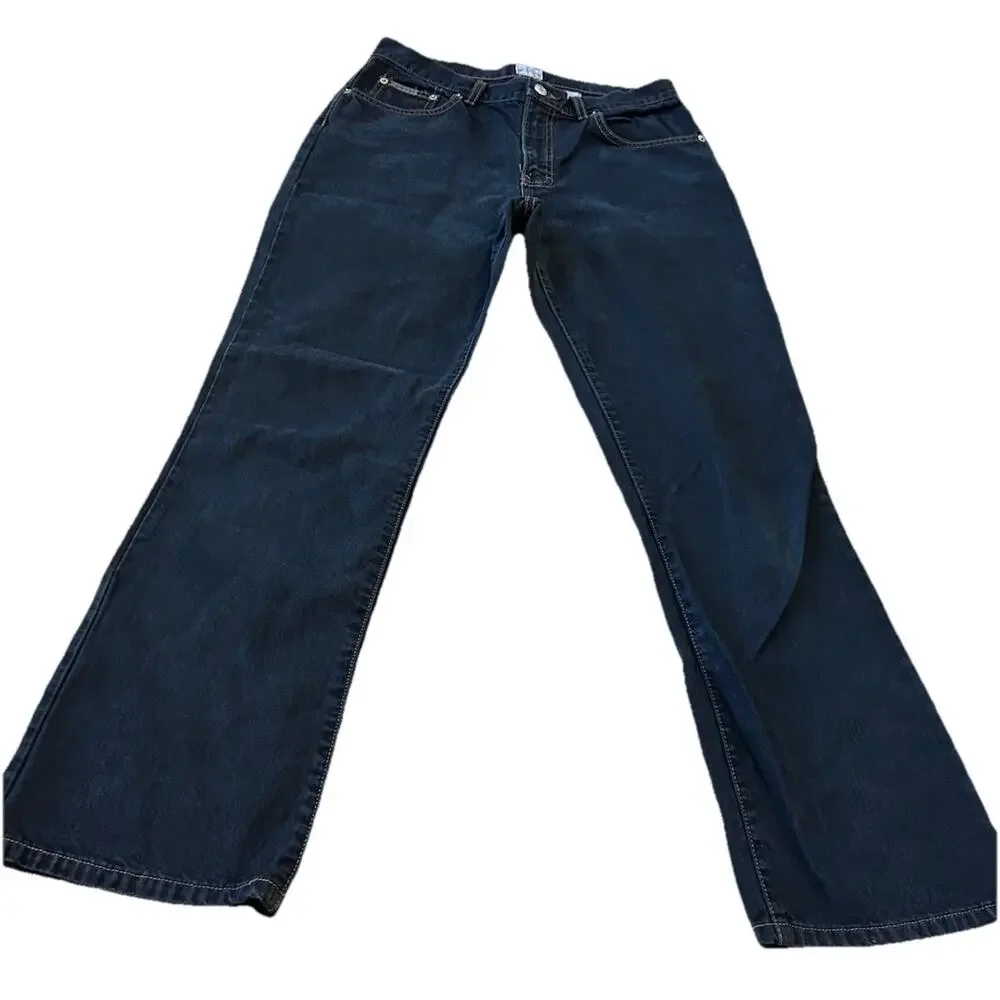 VTG Calvin Klein Jeans Women 8 Black Faded High Rise Dark Wash 90s Denim Y2K